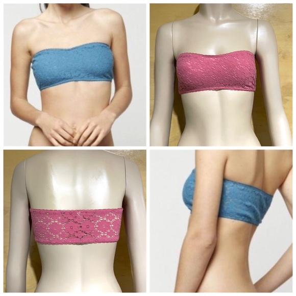 E by Eloise for anthropologie Sweetheart Bandeau Pink/Rose - Picture 1 of 9